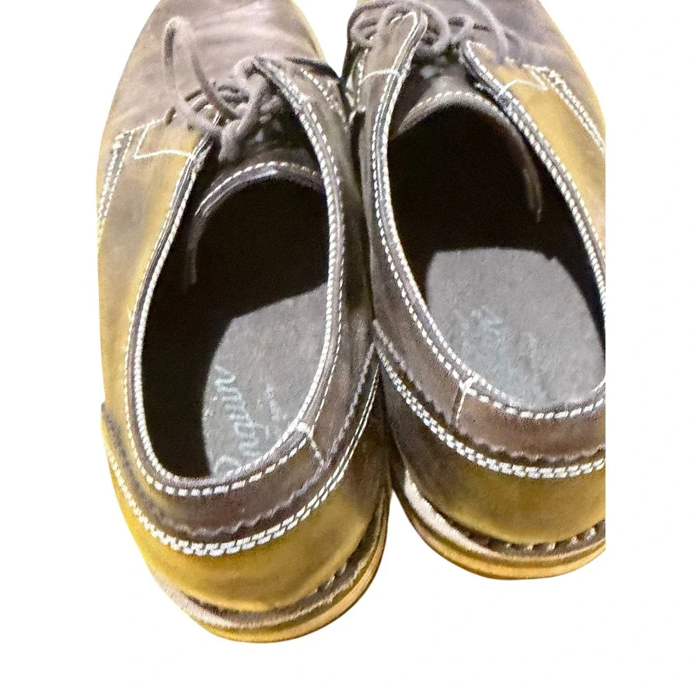 Original Penguin Mens Leather Derby Shoes Brown Vintage 90s Y2K Quiet Luxury 8.5